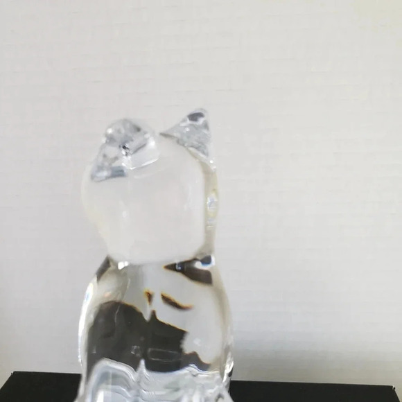 Vtg,Crystal D'arques,Lead Crystal Cat  on a Frosted Bed. - Picture 7 of 8